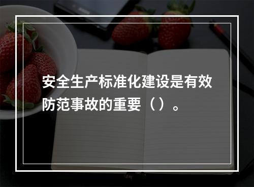 安全生产标准化建设是有效防范事故的重要（ ）。