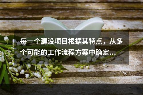 每一个建设项目根据其特点，从多个可能的工作流程方案中确定的主