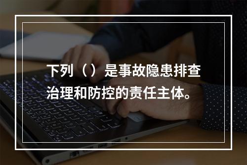 下列（ ）是事故隐患排查治理和防控的责任主体。