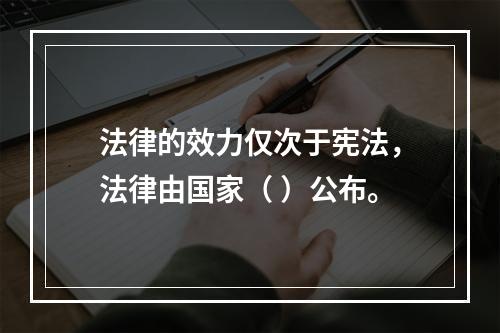 法律的效力仅次于宪法，法律由国家（ ）公布。