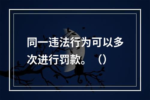 同一违法行为可以多次进行罚款。（）