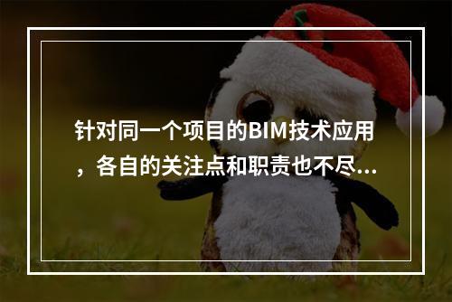 针对同一个项目的BIM技术应用，各自的关注点和职责也不尽相同