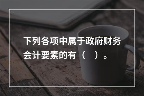 下列各项中属于政府财务会计要素的有（　）。