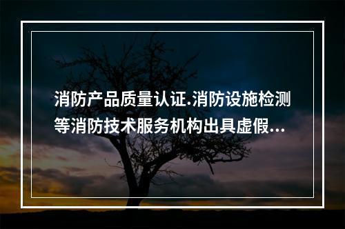 消防产品质量认证.消防设施检测等消防技术服务机构出具虚假文件