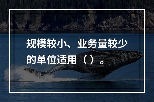 规模较小、业务量较少的单位适用（ ）。