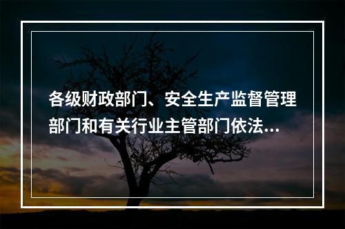 各级财政部门、安全生产监督管理部门和有关行业主管部门依法对企