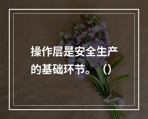 操作层是安全生产的基础环节。（）