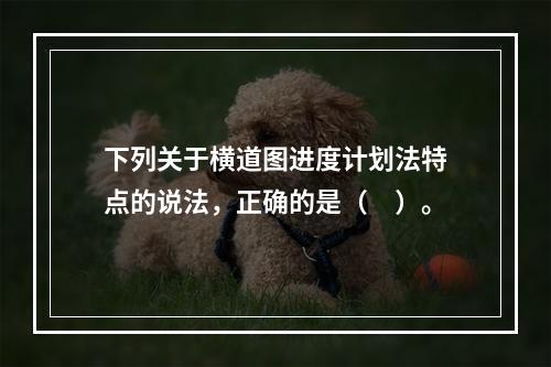 下列关于横道图进度计划法特点的说法，正确的是（　）。