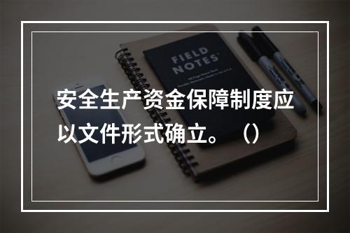 安全生产资金保障制度应以文件形式确立。（）