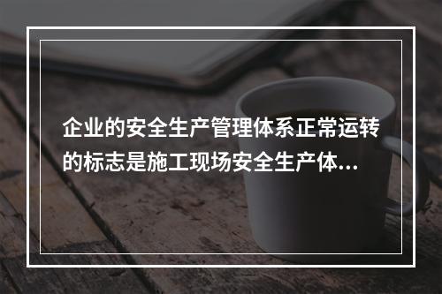 企业的安全生产管理体系正常运转的标志是施工现场安全生产体系的