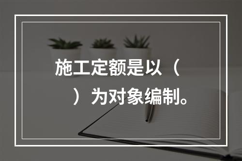 施工定额是以（　　）为对象编制。