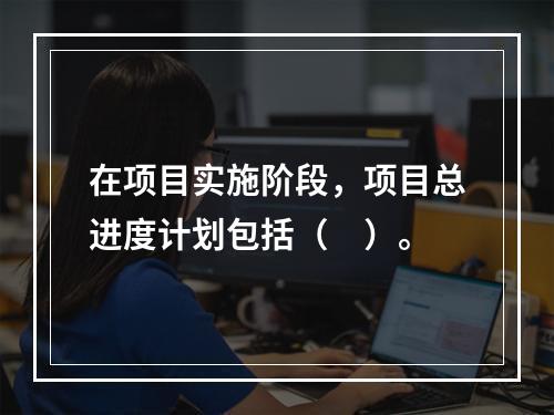 在项目实施阶段，项目总进度计划包括（　）。