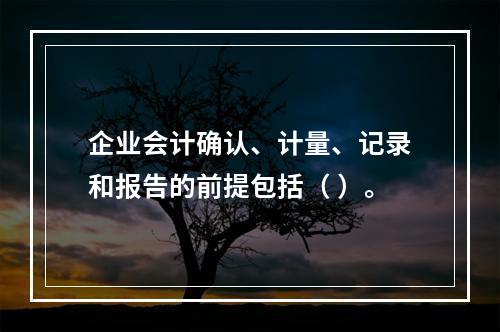 企业会计确认、计量、记录和报告的前提包括（ ）。