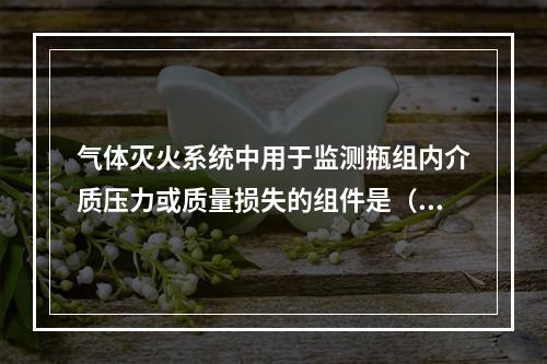 气体灭火系统中用于监测瓶组内介质压力或质量损失的组件是（  