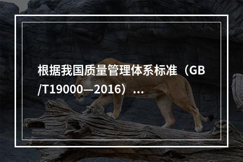 根据我国质量管理体系标准（GB/T19000—2016），工