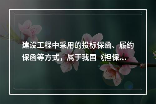 建设工程中采用的投标保函、履约保函等方式，属于我国《担保法》