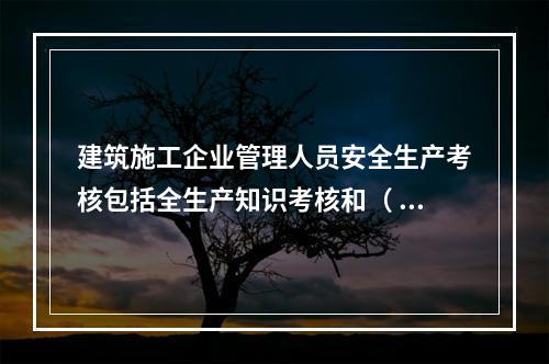 建筑施工企业管理人员安全生产考核包括全生产知识考核和（ ）考