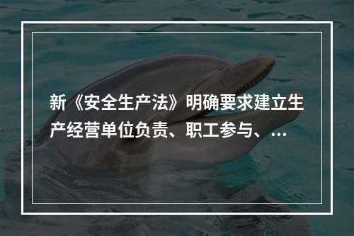 新《安全生产法》明确要求建立生产经营单位负责、职工参与、政府