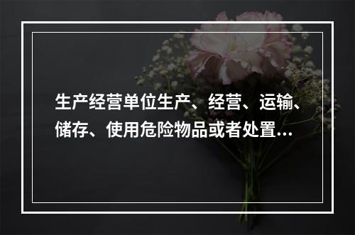 生产经营单位生产、经营、运输、储存、使用危险物品或者处置废弃