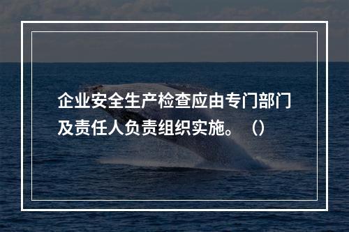 企业安全生产检查应由专门部门及责任人负责组织实施。（）