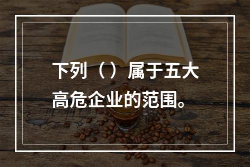 下列（ ）属于五大高危企业的范围。