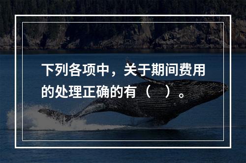 下列各项中，关于期间费用的处理正确的有（　）。