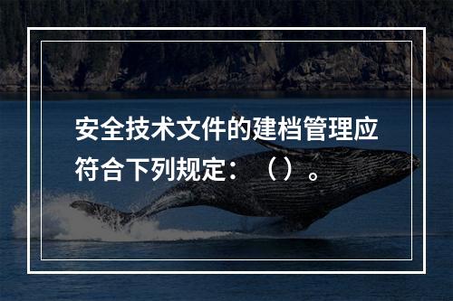 安全技术文件的建档管理应符合下列规定：（ ）。