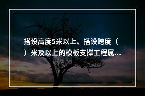 搭设高度5米以上、搭设跨度（ ）米及以上的模板支撑工程属于危