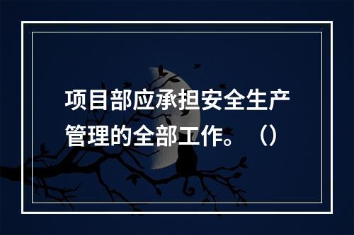 项目部应承担安全生产管理的全部工作。（）