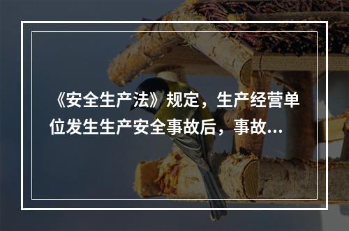 《安全生产法》规定，生产经营单位发生生产安全事故后，事故现场