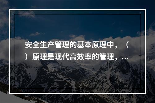 安全生产管理的基本原理中，（ ）原理是现代高效率的管理，必须