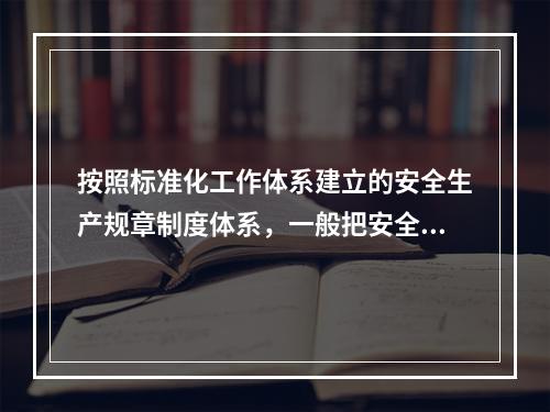 按照标准化工作体系建立的安全生产规章制度体系，一般把安全生产