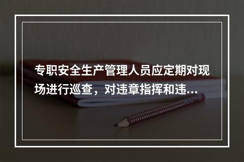 专职安全生产管理人员应定期对现场进行巡查，对违章指挥和违章作