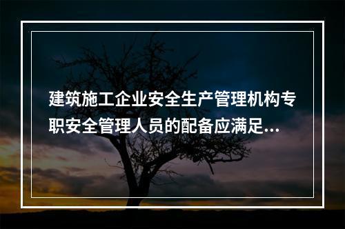 建筑施工企业安全生产管理机构专职安全管理人员的配备应满足（