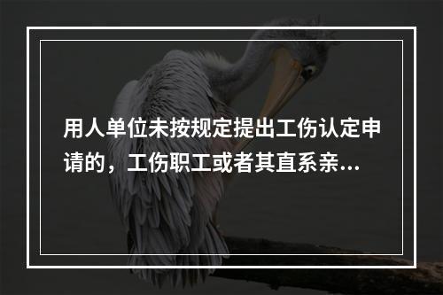 用人单位未按规定提出工伤认定申请的，工伤职工或者其直系亲属、