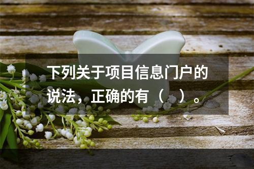 下列关于项目信息门户的说法，正确的有（　）。