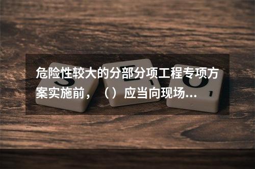 危险性较大的分部分项工程专项方案实施前，（ ）应当向现场管理