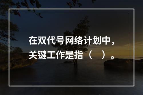 在双代号网络计划中，关键工作是指（　）。