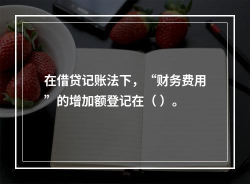 在借贷记账法下，“财务费用”的增加额登记在（ ）。