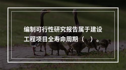 编制可行性研究报告属于建设工程项目全寿命周期（　）。