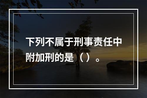 下列不属于刑事责任中附加刑的是（ ）。