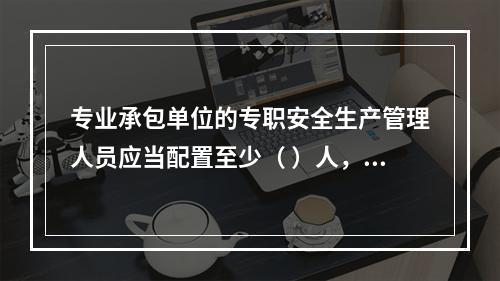 专业承包单位的专职安全生产管理人员应当配置至少（ ）人，并根