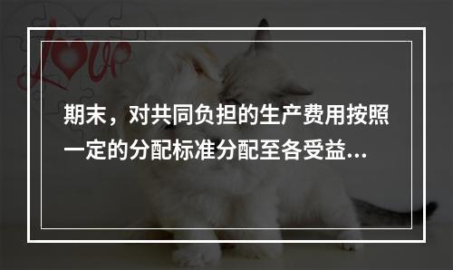 期末，对共同负担的生产费用按照一定的分配标准分配至各受益对象