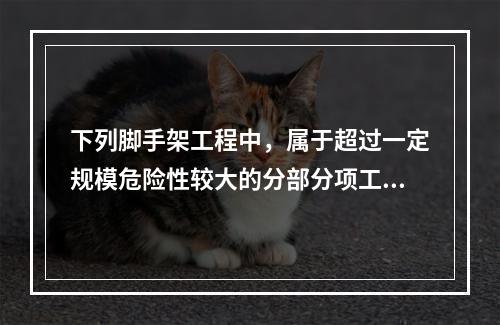 下列脚手架工程中，属于超过一定规模危险性较大的分部分项工程的