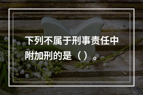 下列不属于刑事责任中附加刑的是（ ）。