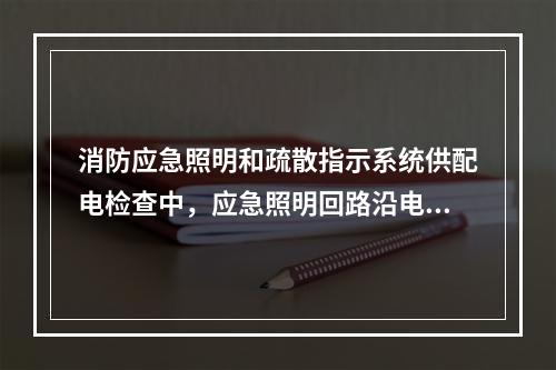 消防应急照明和疏散指示系统供配电检查中，应急照明回路沿电缆管