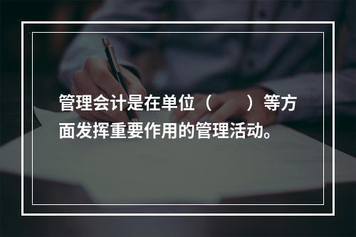 管理会计是在单位（　　）等方面发挥重要作用的管理活动。