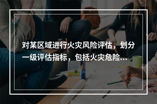 对某区域进行火灾风险评估，划分一级评估指标，包括火灾危险源.