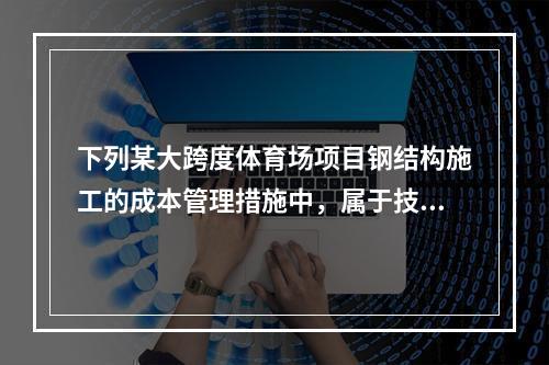 下列某大跨度体育场项目钢结构施工的成本管理措施中，属于技术措