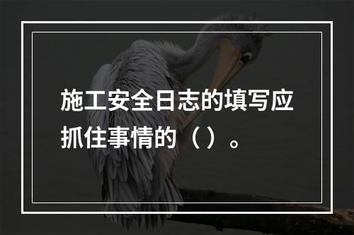 施工安全日志的填写应抓住事情的（ ）。